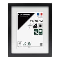 Cadre photo 24x30 cm Milan noir  avec passe-partout 18x24 cm