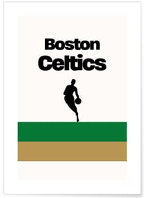 Affiche Boston Celtics - Design minimaliste | A3 : 29,7x42cm