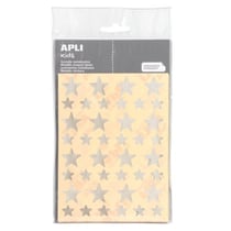 Gommettes étoiles argent 17 feuilles