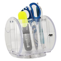 Pot à crayons - Plastique - Rotatif - 6 compartiments - Carpentras