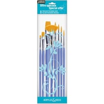 Set de 8 pinceaux polyamide dorés assortis