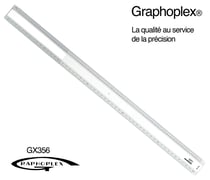 Règle picas 2 biseaux blancs + bosselage 50 cm