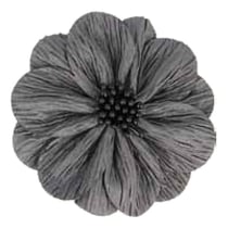 Fleur coquelicot gris foncé sur broche 8cm