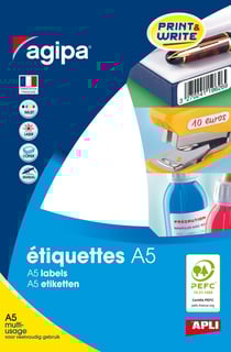 Apli 114013 - Etiquettes multi-usage blanches 48,50 x 38mm A5