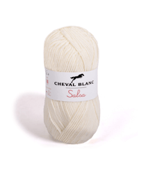 Fil de coton et Acrylique à tricoter ou crocheter SALSA - Cheval Blanc 16 Ecru