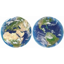 2 puzzles ronds de la planète et de la terre 800 pièces - collection carte du monde - educa - 19039
