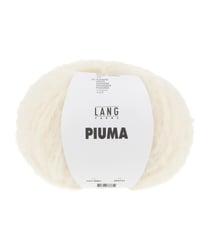 Pelote de laine et coton à tricoter PIUMA - Lang Yarns 01 Ecru