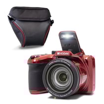 KODAK Pixpro Astro Zoom AZ405 + Housse de Protection - Appareil Photo Numérique Bridge, Zoom X40, Grand Angle de 24 mm, 20 Mégapixels, LCD 3, Vidéo Full HD 1080p, OIS, Pile AA - Rouge