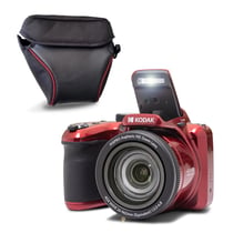 KODAK Pixpro Astro Zoom AZ405 + Housse de Protection - Appareil Photo Numérique Bridge, Zoom X40, Grand Angle de 24 mm, 20 Mégapixels, LCD 3, Vidéo Full HD 1080p, OIS, Pile AA - Rouge