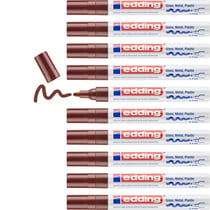 Lot de 10 Marqueurs peinture EDDING 750 - Marron - Pointe ogive 2-4 mm