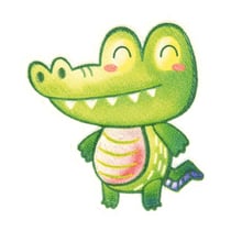 Ecusson thermocollant animal mignon crocodile 4.5x4.5cm