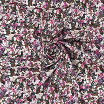Tissu popeline de viscose imprimé Fleuris fuschia