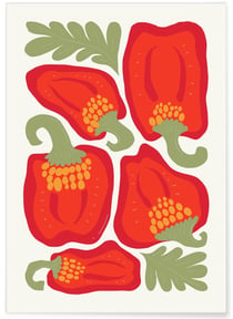 Affiche Poivrons Rouges | A3 : 29,7x42cm