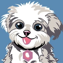 LUC - Kit canevas Soudan Chien 25x25cm