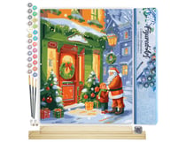 Peinture par Numéro Figured'Art - Rencontre avec le Père Noël 2 - Kit de Loisir Créatif DIY Numéro d'Art Complet - 40x50cm toile roulée + châssis en bois à monter