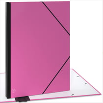 Carton à dessin A2- 52 x 72 cm, XXL Grand, Avec fermeture élastique, Dos extensible pour plus d'espace- Rose- Certifié FSC- ACROPAQ