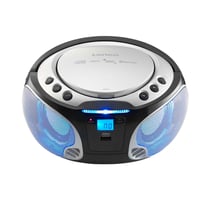 Lenco Radio FM / CD / MP3 / USB / Bluetooth Modèle SCD-550 Lumineux avec Écran LCD Argent