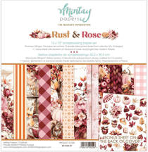 Pochette de 13 feuilles recto verso Rust and rose MINTAY
