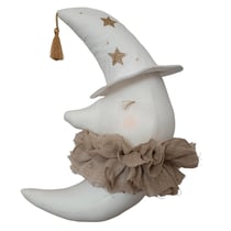 Trophée mural enfant en lin, Lune Magique