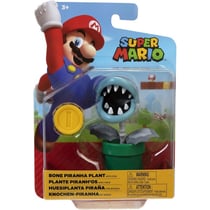 Plante piranh'os avec piece : figurine super mario 11 cm - figurine
