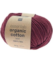Coton à tricoter Essentials Organic Cotton aran - Rico Design 29 Rouge Vin