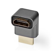 Nedis Adaptateur HDMI Connecteur vers HDMI Femelle Coudé à 270° en Aluminium Gris