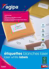 Apli 102180 - Etiquettes blanches laser format 45,7 x 25,4 mm