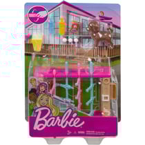 Coffret salle de jeux barbie : babyfoot + chien + accessoires - mattel - grg77 - accessoires poupée