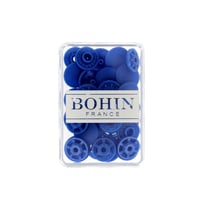 Boutons pressions sans pince 13mm Bohin bleu roy