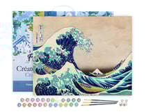Peinture par Numéro Figured'Art avec Cadre La Grande Vague de Kanagawa - Katsushika Hokusai - Activité Manuelle Kit de Loisir Créatif DIY Numéro d'Art Complet - 40x50cm toile tendue sur châssis