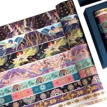 10 Rubans adhésifs washi tape collage décoration assorties avec dorure ASIE 8882