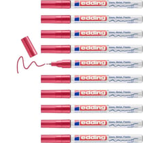 Lot de 10 marqueurs peinture brillante - EDDING - Rouge - 0,8 mm