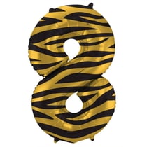 Ballon Aluminium Hélium Tigre Chiffre 8 - 86 cm