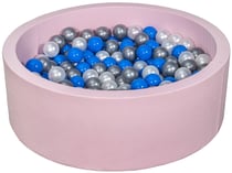 Piscine à balles Aire de jeu + 200 balles rose perle, bleu, argent - Velinda