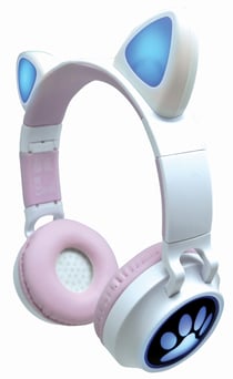 Casque sans fil rechargeable lumineux avec oreilles de chat