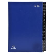 Trieur rigide Economique Ordonator 32 compartiments numériques - 24x34cm - Bleu - x 6 - Exacompta