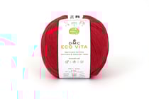 Fil Coton Recyclé Eco Vita 3mm 100g Tricot et Crochet Col. 555 rouge