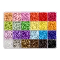 Boite de perles en verre de rocaille assorties 24 couleurs différentes 3 mm Tons mULTICOLORE B 07