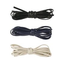 MégaCréa DIY - Cordon en cuir synthétique Bleu beige et noir 3 mm x 1,5 m 3 pièces