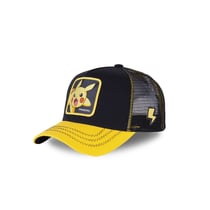 Casquette Capslab trucker Pokemon Pikachu Noir Visière Jaune - Capslab