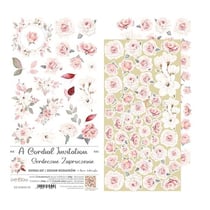 12 papiers scrapbooking motifs à découper 15,5 x 30, 5 cm Craft O Clock A CORDIALE INVITATION 653257