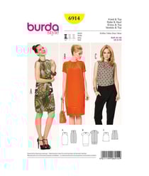Patron Burda 6914 Robe et haut du 34 au 46 taille n°FR 34-46