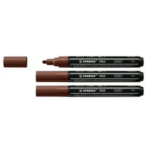Lot de 3 marqueurs acrylique pointe moyenne - STABILO FREE - Marron