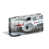 AGFA PHOTO 601020 - Appareil Photo Jetable LeBox Flash, 27 photos, Objectif Optique 31 mm - Gris et Rouge