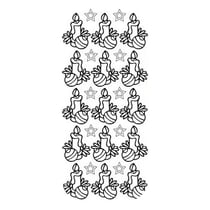 1 planche de stickers autocollants peel off doré NOEL BOUGIE BOULLE 7064