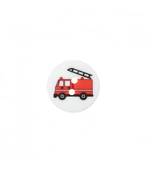 Bouton Camion de pompier polyester 2 trous 18mm - Prym Blanc