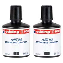 Lot de 2 recharges d'encre goutte à goutte pour marqueur permanent - EDDING - Noir - 100 ml