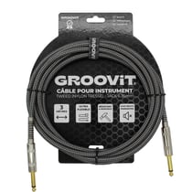 CABLE JACK 6.35 D/D - 3M - NYLON TRESSÉ GRIS - GROOVIT®