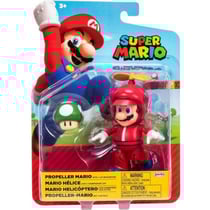 Mario helice avec champignon vert : figurine super mario 11 cm - figurine nintendo articule - jakks