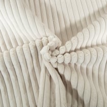 Tissu Doudou côtelé d'ameublement 15 mm uni Ecru